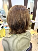 ヘアアーク(HAIR arc) ボブ#外ハネ#くびれ前下がり#こて巻きレイヤー#アッシュベージュ