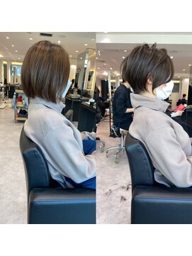 バンプ ギンザ(BUMP GINZA) 30代40代50代絶壁解消ひし形白髪ぼかし大人ショートボブ/聖