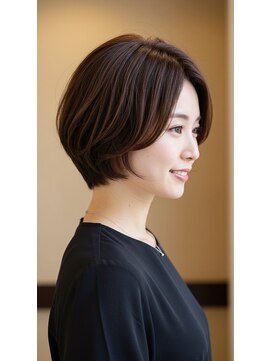 ブルーベイル(Blue Veil.) ショートボブ/30代ショートボブ/30代ボブ/白髪ぼかし/ヘッドスパ