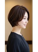 ショートボブ/30代ショートボブ/30代ボブ/白髪ぼかし/ヘッドスパ