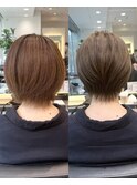 30代40代50代絶壁解消ひし形小顔前下がりショートボブ ER