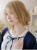 ブリーチオンカラー金髪ニュアンスパーマボブディA0志木20代30代