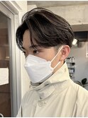 大分毛流れ緩めニュアンスパーマメンズカットセンターパート10代