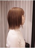 【髪質改善】柔らかベージュのストレートボブ