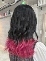 ルイス(L'wis)&nbsp;ブラック×ピンク デザインカラー パツっとエンドカラー