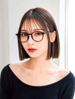 ルービック(Rubik's)&nbsp;大人可愛いストレートボブ×黒縁メガネ