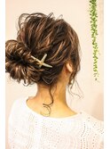 大人ゆるふわお団子アップ♪ヘアアレンジ【aGland 野田阪神】