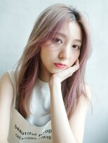ストレートロング_耳かけウェーブパーマフォギーベージュ_37658