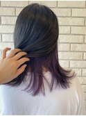 隠せるインナ紫カラー☆oggiottoトリートメントで髪質改善!