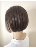 *切りっぱなしボブ×オレンジブラウン