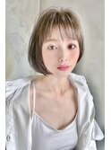 透けバングネビージュ美髪こなれミディ大人かわいい結べるボブ