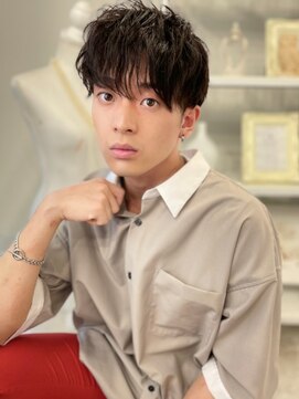 カバーヘア 上尾西口店(COVER HAIR) アッシュブラックくせ毛風モテ刈り上げボブc5上尾!