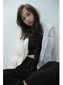 20代30代40代　ミディアム　大人可愛い　かきあげバングスタイル