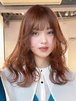 アイティーバイアルバム 藤沢店(IT by ALBUM)&nbsp;オレンジブラウンベージュ_斜めバンググレージュカラー_ba444312