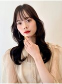 暗髪　美髪　ヨシンモリ　くびれミディアム　エアリーロング