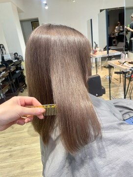 エヌプラス(N+) くびれヘアアプリコットオレンジ夏ハイライトカラー