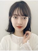 顔周りレイヤーカットグレージュカラーくびれボブベージュカラー