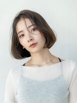 まとまるボブ/20代30代イメチェンカット/くすみベージュ
