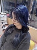 ブルーカラー×韓国風巻き・20代・30代