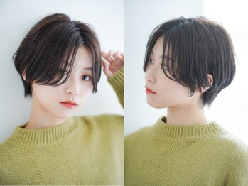 レナークアリア(LENAHC ARIA)の写真/小顔見せが叶うキレイなシルエットのショートカット◎家でもサロンの仕上がりが再現できるスタイルをご提案