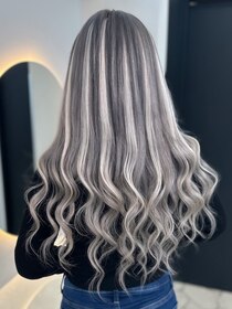 ラピス 福岡天神店(Lapis) シルバーホワイトグレージュミニウルフチェリーブラウン