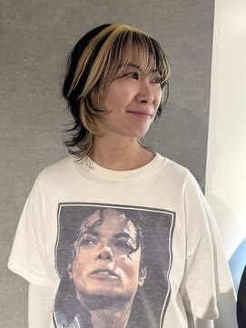 イトシテ デザインハイライトカラー×ウルフミディアム【鎌田　隆雅】