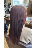 20代30代髪質改善ツヤ髪ロング×バーガンディーカラー暖色カラー