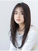 大人かわいい前髪セシルカットココアブラウンフリンジウェーブ