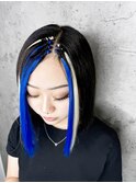 10代20代30代大人可愛い編み込み前髪エクステハイトーンシルバー