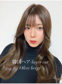 吉岡Style/韓国ヘア/layer cut/Olive beige