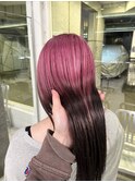 ピンクルーツカラーデザインカラー裾カラーグラデーションカラー