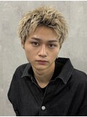 スパイキーショート/ブリーチカラー/ブロンド/メンズカット