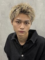 ラベル 渋谷(LAVEL)&nbsp;スパイキーショート/ブリーチカラー/ブロンド/メンズカット