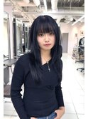 ハイレイヤーウルフ　ウルフカット　ロングレイヤー