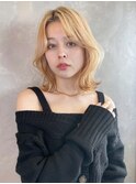 レイヤーボブ 韓国へアホワイトブロンドM2025.7.27
