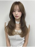 韓国ヘア レイヤーカット 顔周りレイヤー 小顔カット 韓国巻き