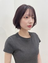 サラビューティーサイト 九大学研都市店(SARA Beauty Sight)&nbsp;ぱつっとボブ/ワインレッドタッセルボブ韓国ヘア/チェリーレッド