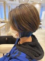 アッシュ 仙川店(Ash)&nbsp;デザインカラーグラボブ ブルーカラー インナーカラー