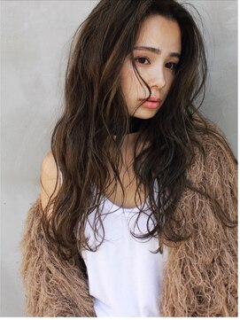 ソルトウォーター(SALT WATER) 【外国人風】ケアカラーグレージュ × フリンジウェーブ