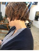 パーマが残ってるショートボブ