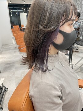 アイリー 名古屋(A/LEE) インナーカラー×パープル