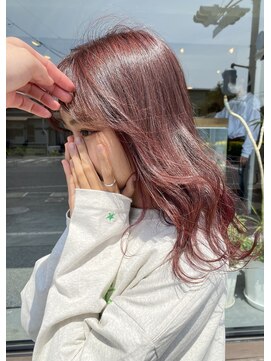 ヘアサークルジープ 千舟町店(hair circle geep) 韓国レイヤー×ピンクブラウンカラー