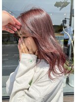 ヘアサークルジープ 千舟町店(hair circle geep) 韓国レイヤー×ピンクブラウンカラー