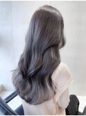 【田中杏実】大人透明感ラベンダーグレージュ/フェミニンロング