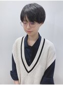 【松戸 岩口】黒髪シースルーバングマッシュショート