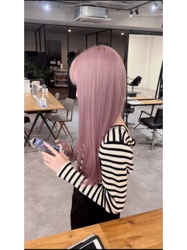 ナンバー 竪町(number+) 20代30代ソフトウルフ肩ラインダブルカラーピンクカラー