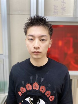 メリケンバーバーショップ トーキョー(MERICAN BARBERSHOP TYO) ハイライト/マッシュパーマ/ウルフ/アッシュブラック90