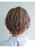 ベージュカラー#ダブルカラー＃マッシュショート＃ケアブリーチ