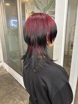 レコ 渋谷(LECO) クラゲボブウルフハイトーンルーツカラーレッド