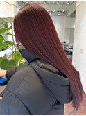 【白石】ブリーチなしワインレッド赤髪暖色原宿10代20代